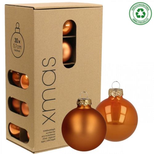 Floristik24 Weihnachtskugeln Glas Orange Matt Glänzend Ø5,5cm 26St