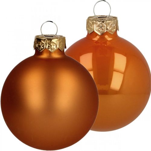 Floristik24 Weihnachtskugeln Glas Orange Matt Glänzend Ø5,5cm 26St