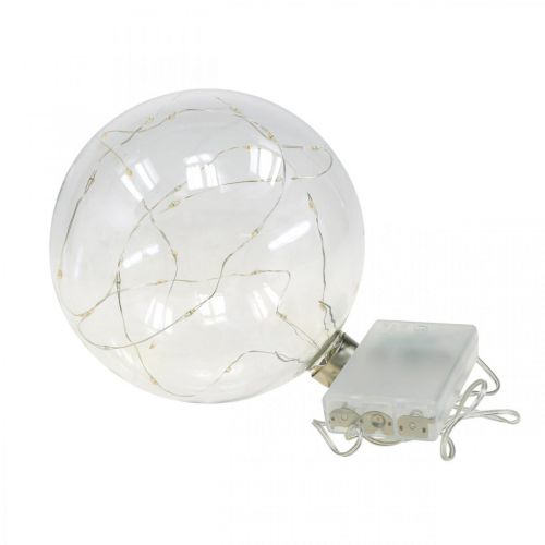 Floristik24 Weihnachtskugel LED Kugel Ø10cm 15L Innen Warmweiß Timer