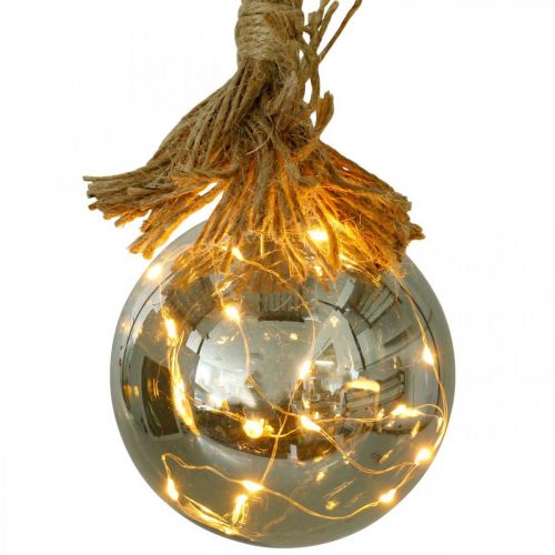 Floristik24 LED Kugel Innen Ø10cm getönt 15L Warmweiß Timer