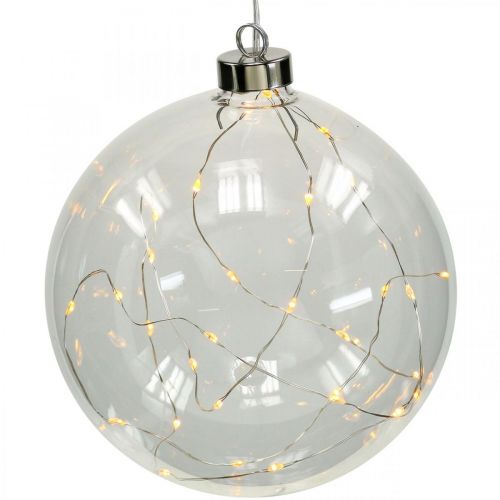 Floristik24 Weihnachtskugel LED Kugel Ø15cm 30L Innen Warmweiß Timer