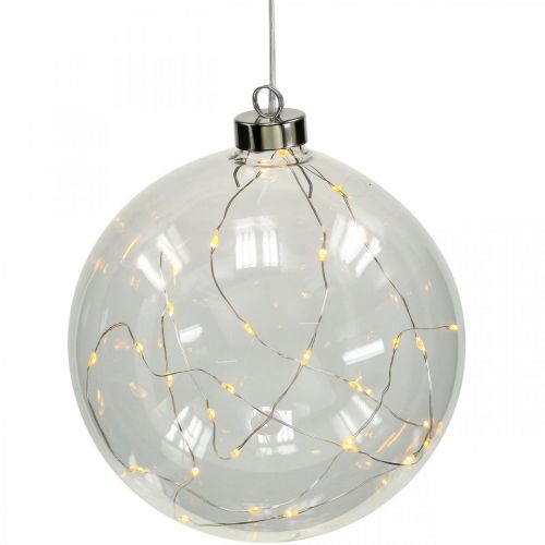 Weihnachtskugel LED Kugel Ø10cm 15L Innen Warmweiß Timer