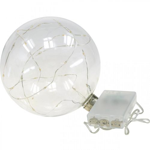 Floristik24 Weihnachtskugel LED Kugel Ø15cm 30L Innen Warmweiß Timer
