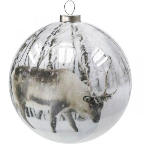 Floristik24 Weihnachtskugeln, Christbaumkugel Motiv Hirsch Ø8cm 3St