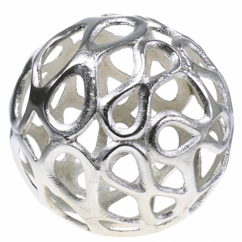 Deko Kugel durchbrochen Metall Silber Ø20cm