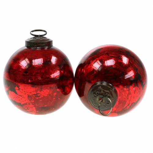 Christbaumschmuck Weihnachtskugel Glas Rot Ø10cm 4St | Floristik24.at