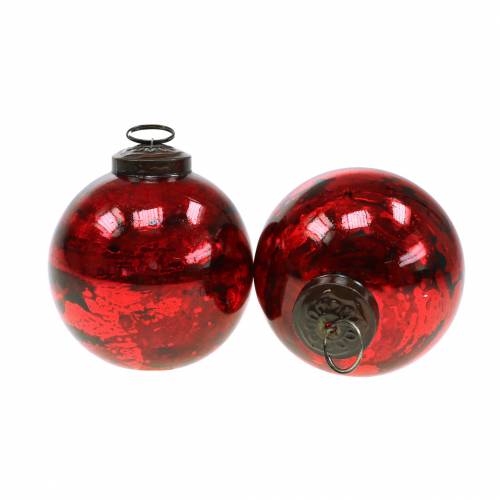 Floristik24 Christbaumschmuck Weihnachtskugel Glas Rot Ø8cm 6St