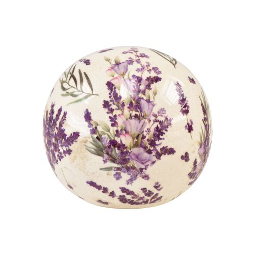 Floristik24 Keramik Kugel Klein Lavendel Keramik Deko Lila Creme Ø9,5cm