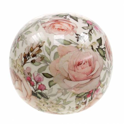 Floristik24 Deko-Kugel Rose Hellrosa Steingut Ø9cm