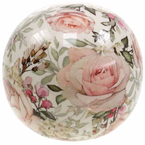 Floristik24 Deko-Kugel Rose Hellrosa Steingut Ø9cm