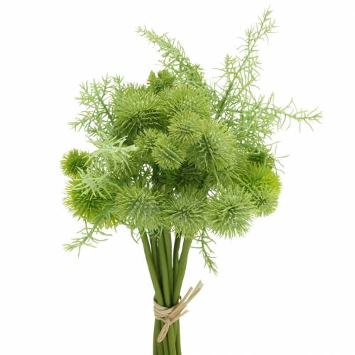 Floristik24 Kugeldistel im Bund künstlich Grün Sortiert 34cm 10 St