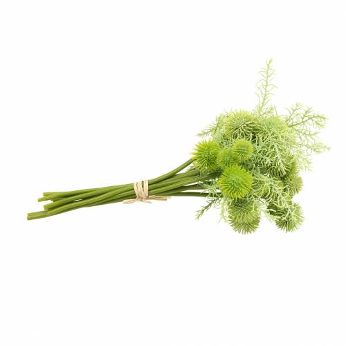 Floristik24 Kugeldistel im Bund künstlich Grün Sortiert 34cm 10 St