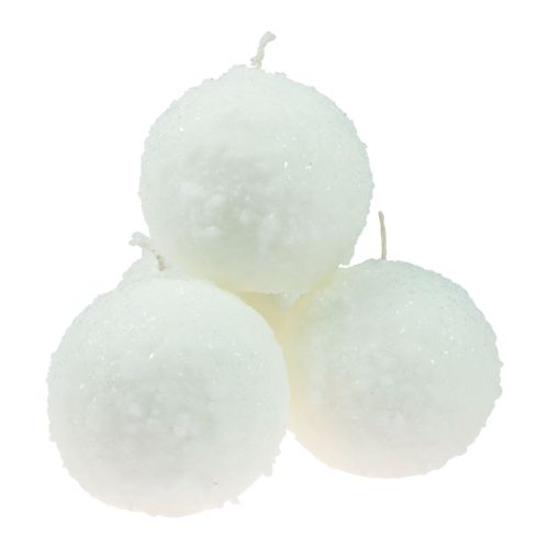 Artikel Kugelkerzen Weiß Schneeball Kerzen Kugelkerzen Ø10cm 4St