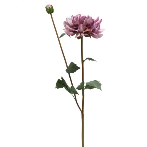 Kunstblume Dahlie Lila Seidenblume und Knospe H57cm