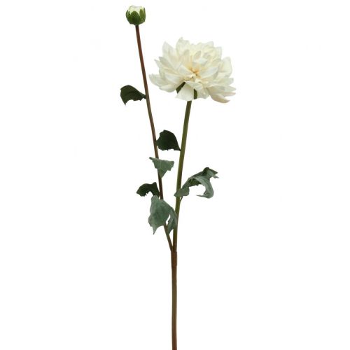 Floristik24 Kunstblume Dahlie Weiß Künstliche Blume mit Knospe H57cm