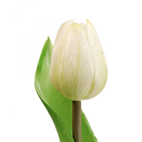 Floristik24 Kunstblume Tulpe Weiß Real Touch Frühlingsblume H21cm