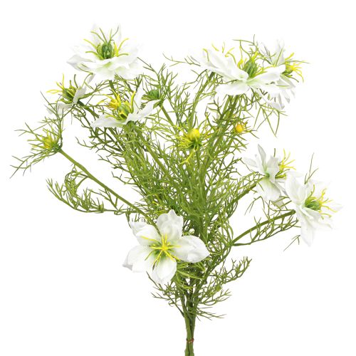 Floristik24 Kunstblumen Weiße Nigella Jungfer im Grünen 67cm 3 St