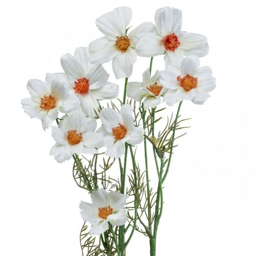 Floristik24 Kunstblumen Cosmea Weiß Seidenblumen H51cm 3St