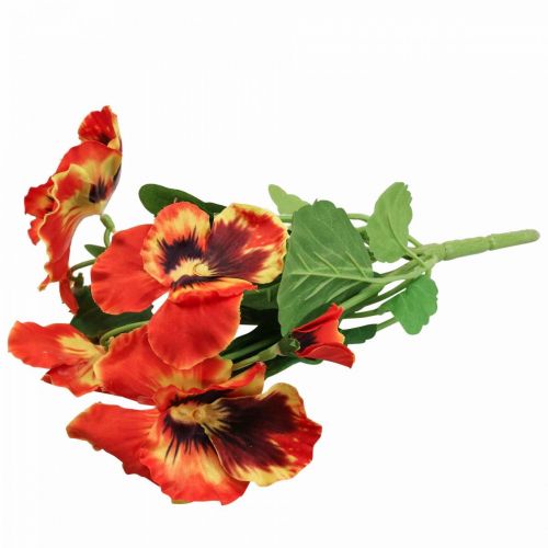 Artikel Kunstblumen, Seidenblumen, Stiefmütterchen Orange 29cm