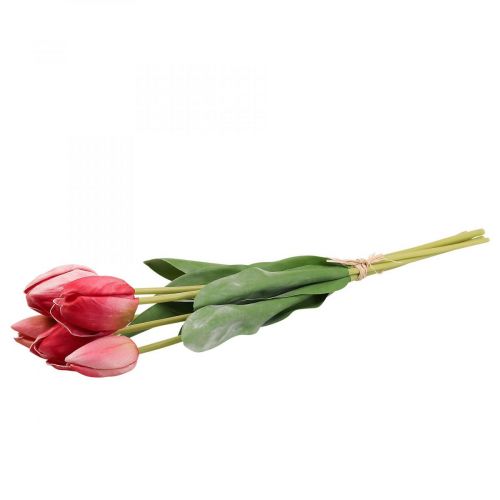 Floristik24 Kunstblumen Tulpe Rot, Frühlingsblume 48cm 5er-Bund