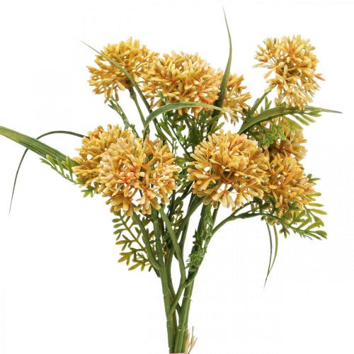 Floristik24 Kunstblumen Gelb Allium Deko Zierlauch 34cm 3St im Bund