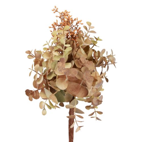 Kunstblumenstrauß Eukalyptus künstlich, Kunstblumen Deko mit Knospen 30cm