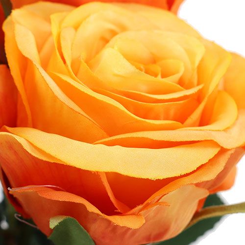 Floristik24 Kunstrosen gefüllt Orange Ø6cm L37cm 6St
