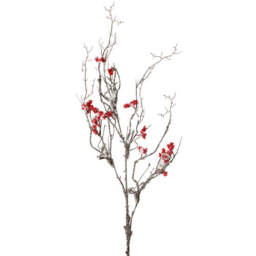 Kunstzweig lang Verschneiter Zweig mit Beeren Rot 130cm