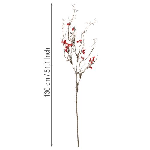 Artikel Kunstzweig lang Verschneiter Zweig mit Beeren Rot 130cm