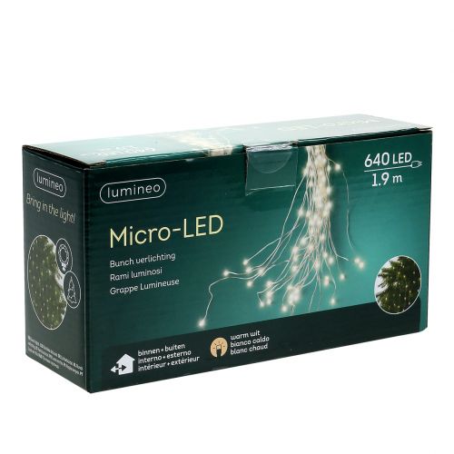 Artikel LED-Lichterbündel für innen und außen 640er 1,9m Silber/Warmweiß