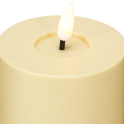 Artikel LED Kerze mit Timer Grünbeige Outdoor Ø7,5cm H18cm