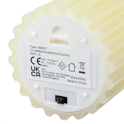 Artikel LED Kerzen mit Timer Wachs Rillenkerzen 7,5/10cm Creme 2St