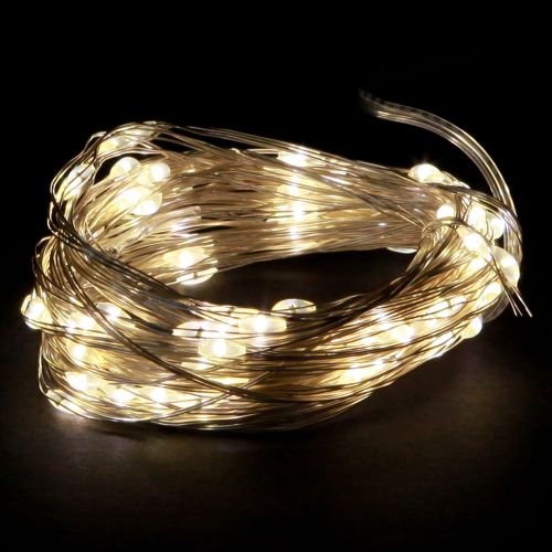 LED Lichterkette 100 Micro LED Warmweiß Timer 4St