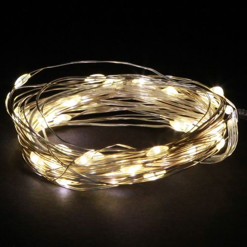LED Lichterkette 40 Micro-LED Warmweiß Timer Für Batterie 6St