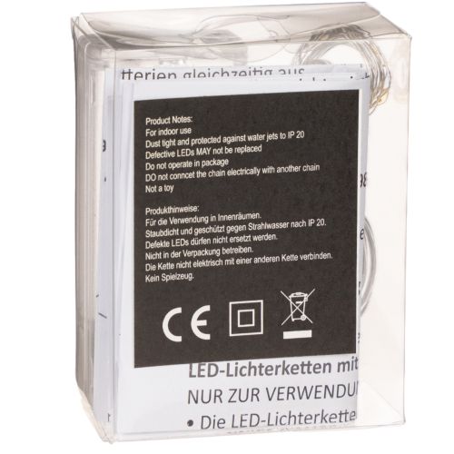 Lichterkette Innen Warmweiß 10 LEDs 1m Batteriebetrieben | Floristik24.at