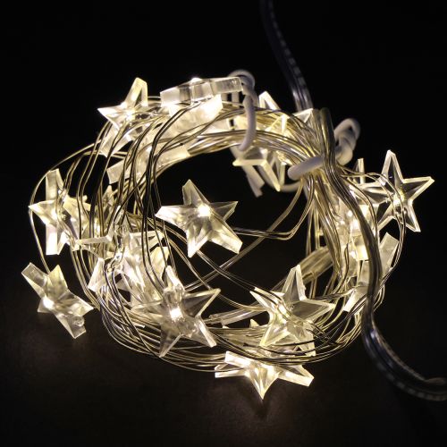 LED Lichterkette Sterne 20 Micro LED Warmweiß Timer 6St