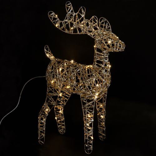 Floristik24 LED Rentier Metall Weihnachtsdeko Indoor Golden H40cm