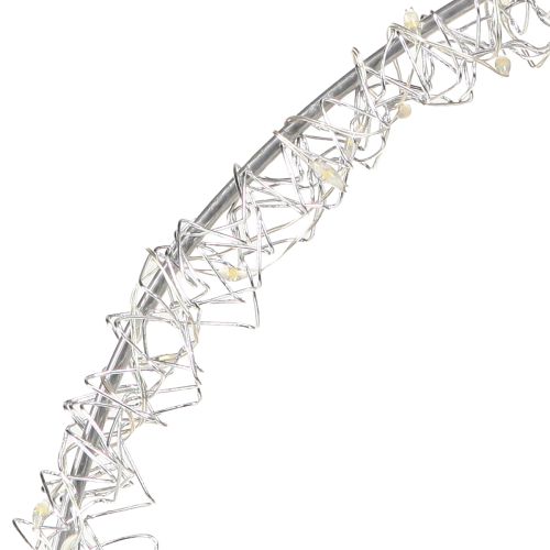 Artikel LED Ring Metall Deko zum Hängen Silber Warmweiß 30cm