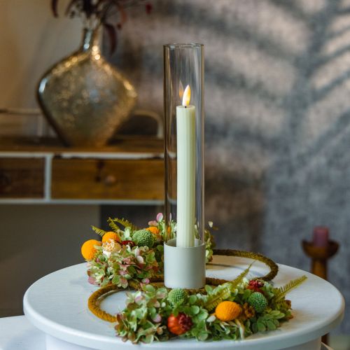 LED Stabkerzen mit Timer Creme 24,5 cm 4er Set für Innenbereich | Floristik24.at