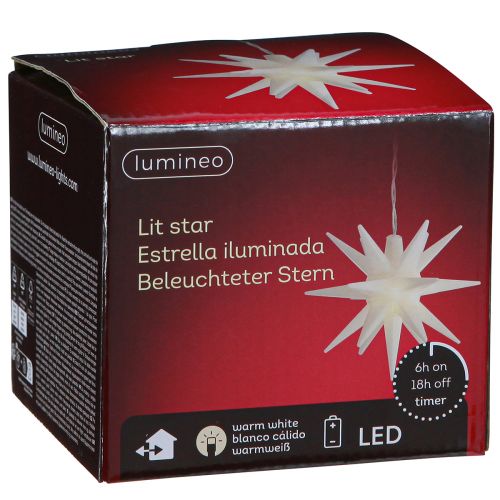 Artikel LED Stern Außen Weiß Leuchtstern Batterie Ø12cm H66cm