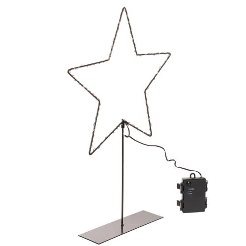 LED Stern mit Batteriefach und Standfuß, 46 cm, Schwarz, für Innenräume
