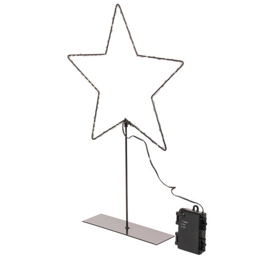 LED Stern mit Batteriefach und Standfuß, 46 cm, Schwarz, für Innenräume | Floristik24.at