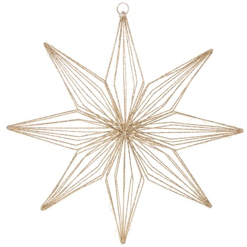 LED-Deko-Stern aus Draht 51 cm Gold Batteriebetrieben für Innen