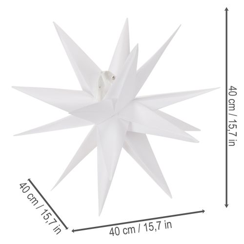Deko-LED-Stern Kunststoff Warmweiß Outdoor mit Timer 40 cm | Floristik24.at