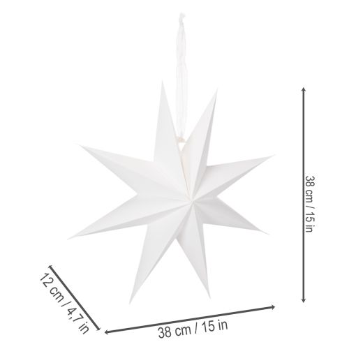 LED-Stern aus Kunststoff mit Timer, Warmweiß, 38 cm, für Innen- und geschützten Außenbereich | Floristik24.at