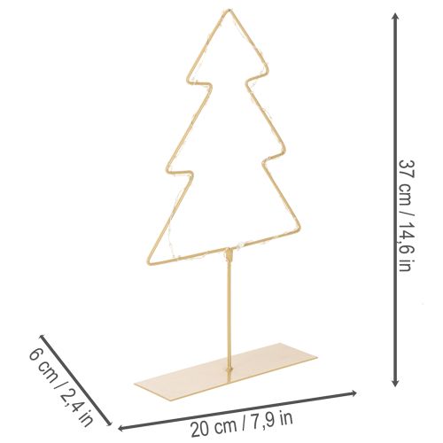 Weihnachtsbaum-Silhouette Metall 37cm 60 LEDs Warmweiß für Innen | Floristik24.at
