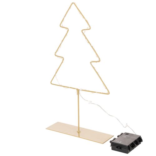 Weihnachtsbaum-Silhouette Metall 37cm 60 LEDs Warmweiß für Innen | Floristik24.at