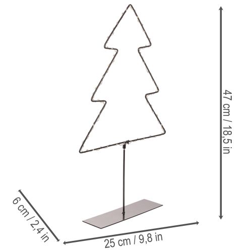 LED Weihnachtsbaum aus Metall 47cm batteriebetrieben für Innen | Floristik24.at
