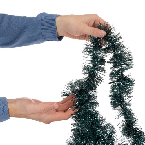 Lametta Weihnachtsgirlande 3m mit 60 LED warmweiß und Timer für Innen und Außen | Floristik24.at