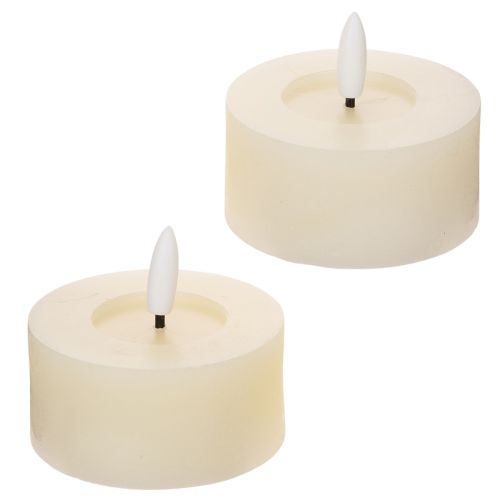 LED-Teelichter Echtwachs Warmweiß mit Timer 7 cm 2er-Set | Floristik24.at